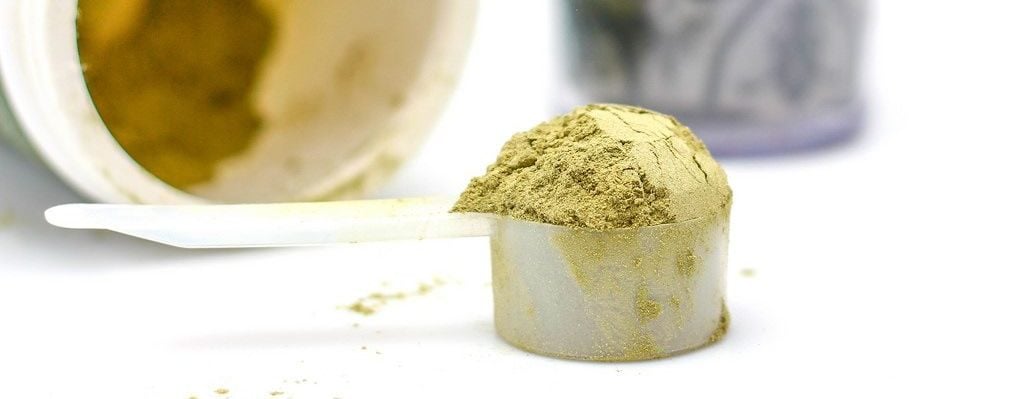 A heaping coop of hemp protein powder
